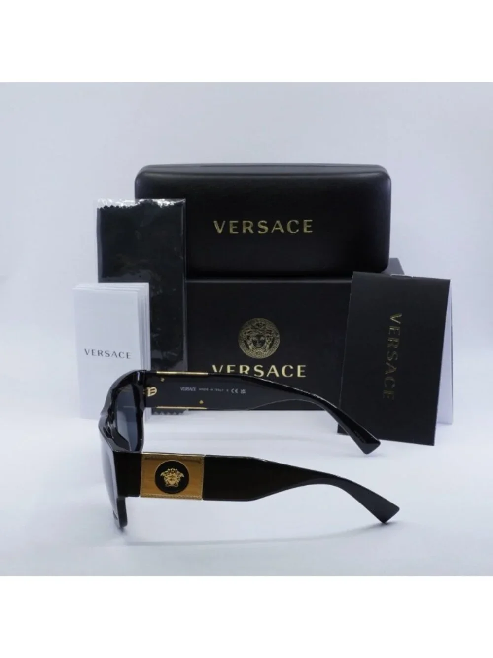 Versace VE4406 GB1/87 Rectangle Sunglasses – Black / Grey